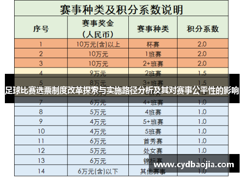 足球比赛选票制度改革探索与实施路径分析及其对赛事公平性的影响